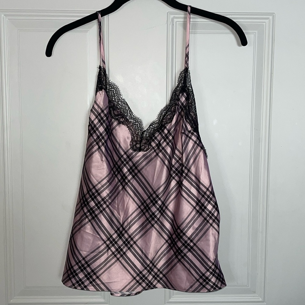 Victoria’s Secret Sleep Tank soft satin lace adjustable straps size Medium